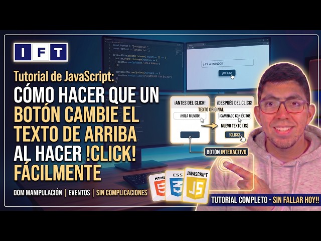 Tutorial de JavaScript Cómo hacer que un botón cambie el texto de arriba al hacer !CLICK! fácilmente