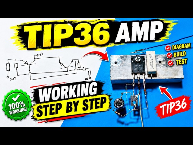 TIP36 Amplifier Circuit | Circuit Diagram & Practical Build | Step-by-Step DIY Beginner Electronics