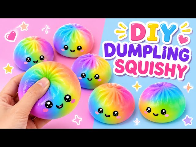 How To Make a Viral Dumpling Squishy 🥟 Easy Rainbow DIY Squishy Tutorial