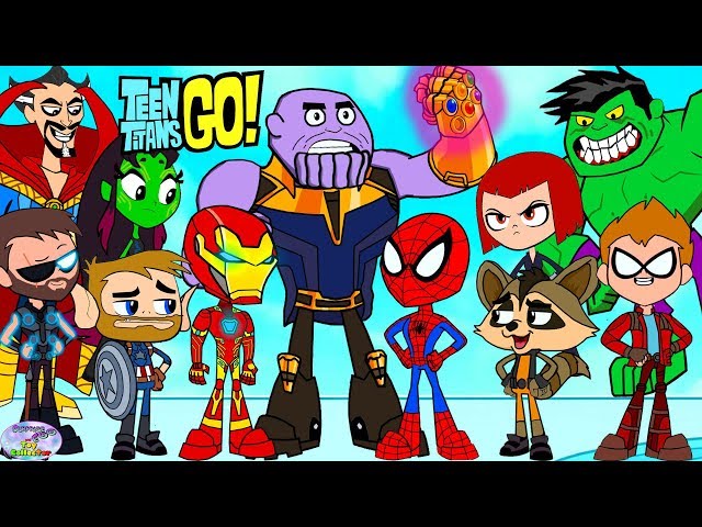 Teen Titans Go! vs. Thanos Spiderman and friends! Cartoon Character Swap - SETC