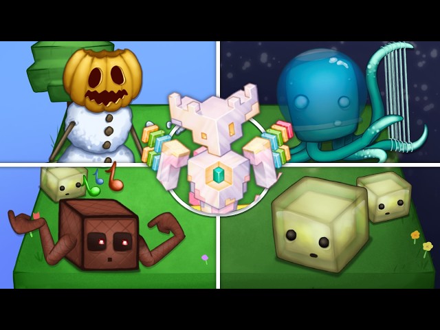 Minecraft Island - All Monster Sounds & Animations (Wave 1)