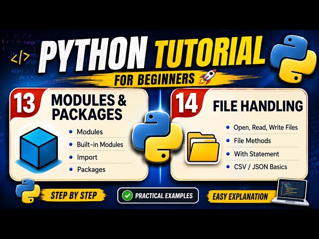Python Modules, Packages & File Handling Explained in Tamil | CSV, JSON & Real-World Examples