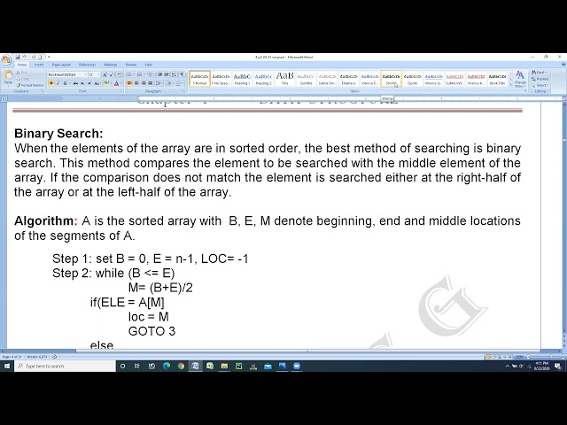 2PUC  CS Data Structures - Binary Search, Insertion sort algorithms