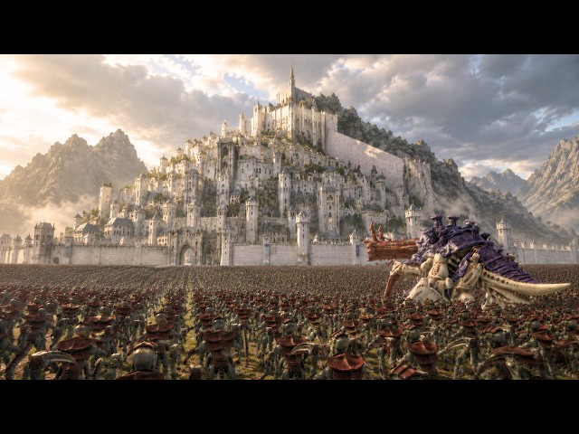 7,000,000 Tyranids ATTACK Minas Tirith DEFENDED by Space Marines - WARHAMMER 40K - UEBS 2