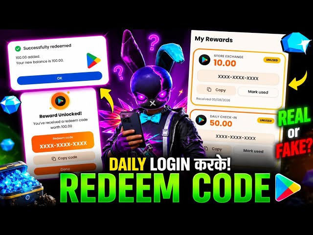 DAILY LOGIN SE REDEEM CODE KAISE LE? 🤩 REALITY CHECK ✅