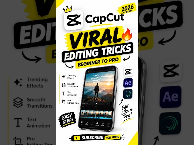 🔥 CapCut Viral Editing Tricks 2026 😱 | Beginner to Pro Video Editing Tutorial!