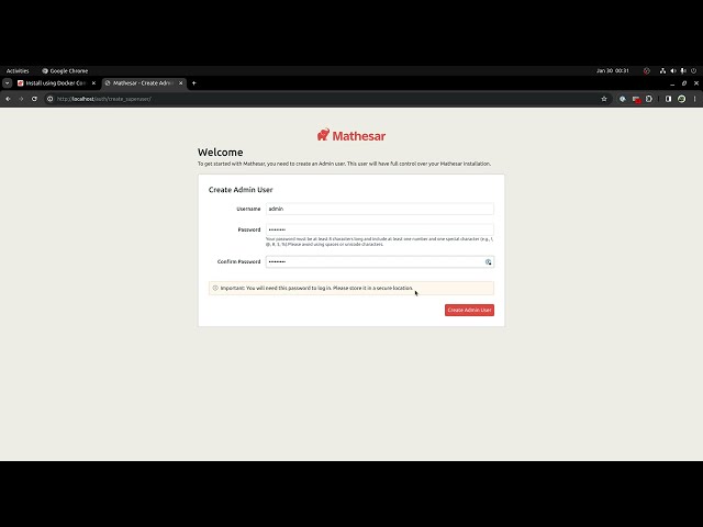 Install Mathesar v0.1.4 using docker compose