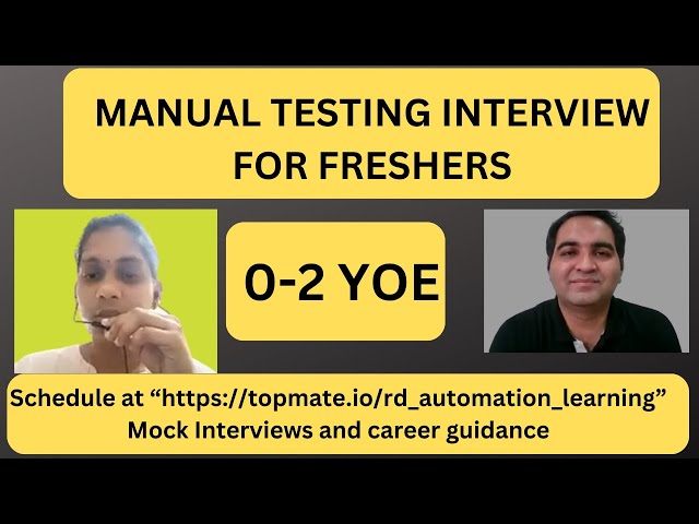 Manual Testing Interview Questions & Answers | RD Technical Learning