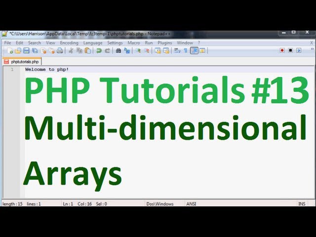Basic PHP Tutorial 13: Multi-dimensional Array