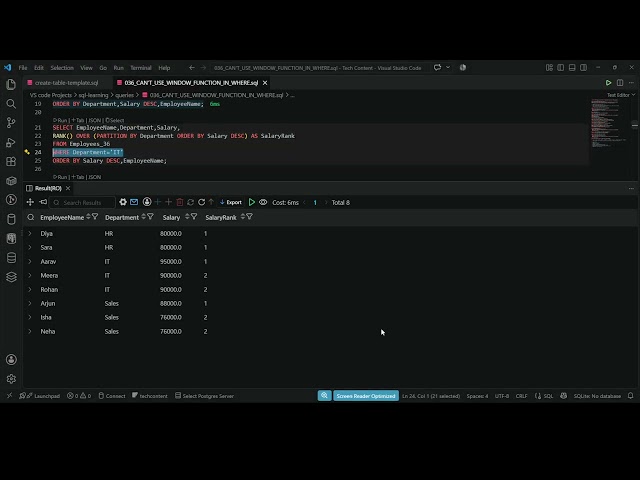 📘 Episode 36: SQL Query Execution Order | Why Can't You Use a Window Function in WHERE?