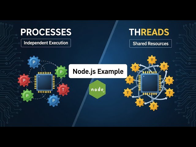Processes vs Threads Explained Simply | With Node.js Example