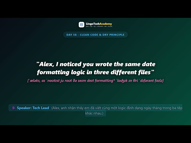🚀 Day 58 - Clean Code & DRY Principle | English for Frontend Developers