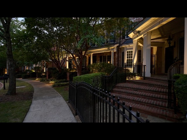 Evening Walk Past Luxury Homes in an American Neighborhood | Nature Sounds for Sleep and Study