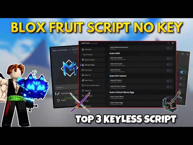 Blox Fruits TOP 3 Best Keyless Scripts - Axonic, Gravity Hub, Quantum Onyx Auto Farm, Auto Sea, Raid
