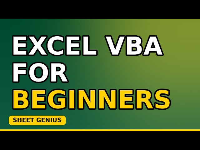 Excel VBA for Beginners — Automate Your First Task in 10 Minutes