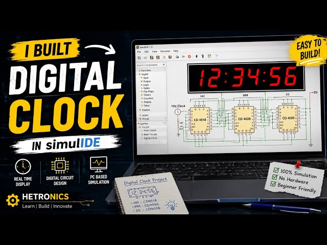 ⚙️ I Built a Digital Clock in simulIDE on My PC 😱