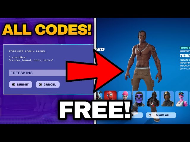 ALL ADMIN PANEL CODES IN FORTNITE! (LOBBY HACK CODES FOR FREE SKINS, FREE SPRITES AND FREE GIZMOS)