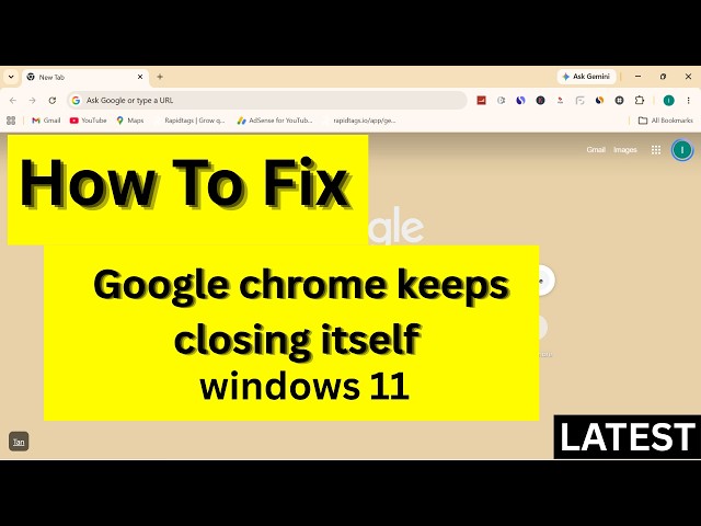 Fix GOOGLE Chrome keeps closing itself | google chrome closing itself windows 11