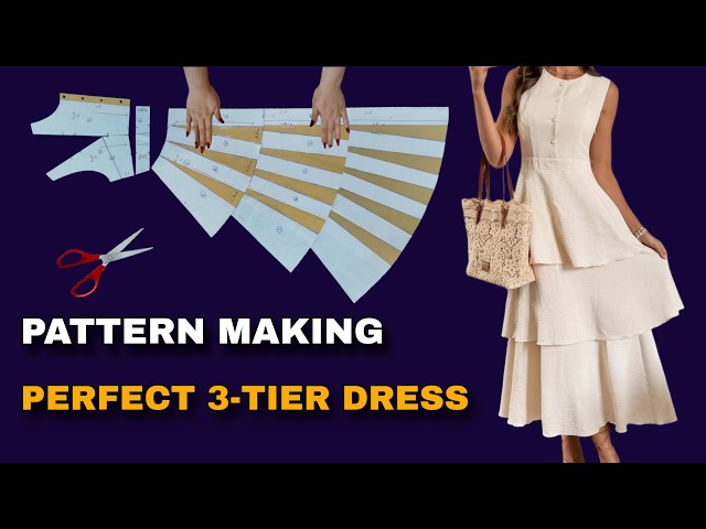 The Pattern Behind This Beautiful 3-Tier Shirt Dress | Pattern Making Tutorial