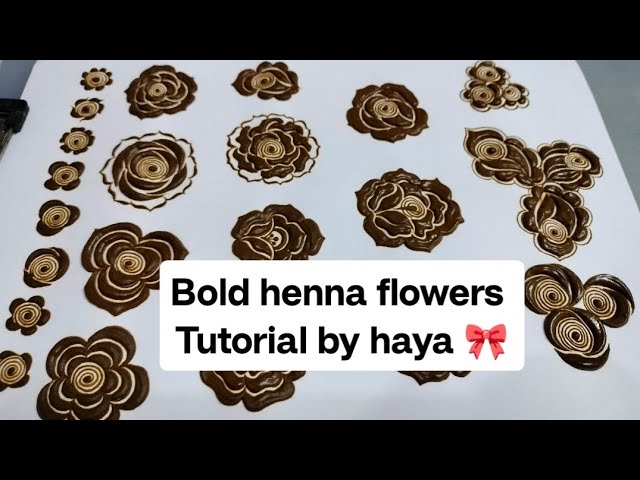bold flower tutorial || henna training by haya || mehndi class || henna class by Haya