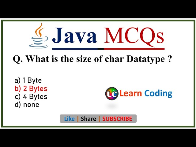 Part-2 Java MCQs | Java MCQ's for TCS Interview | Learn Coding