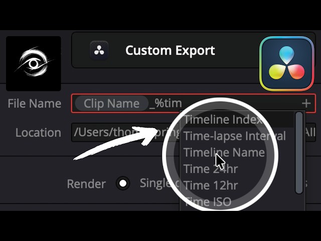 DaVinci Resolve – How to Auto Name Exports Using Variables %