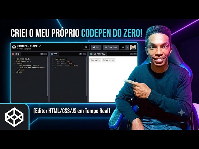 Criei o Meu Próprio CODEPEN do Zero! Editor HTML, CSS e JS em Tempo Real