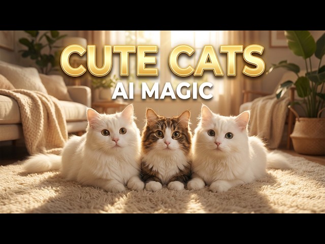 😻 AI 生成可愛貓咪：三隻毛茸茸朋友的溫馨日常 | 療癒系鋼琴音樂 #CuteCats #AIArt