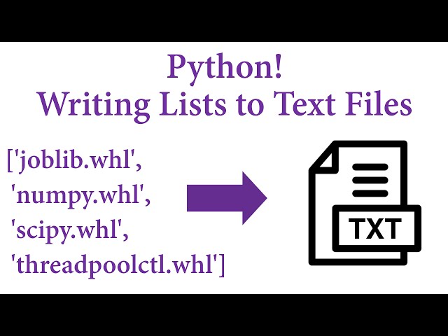 Python! Writing Lists to Text Files