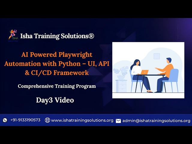 Playwright Automation with Python Day3 Video on 30th July 2026.Call/WhatsApp on 9133190573 to Enroll