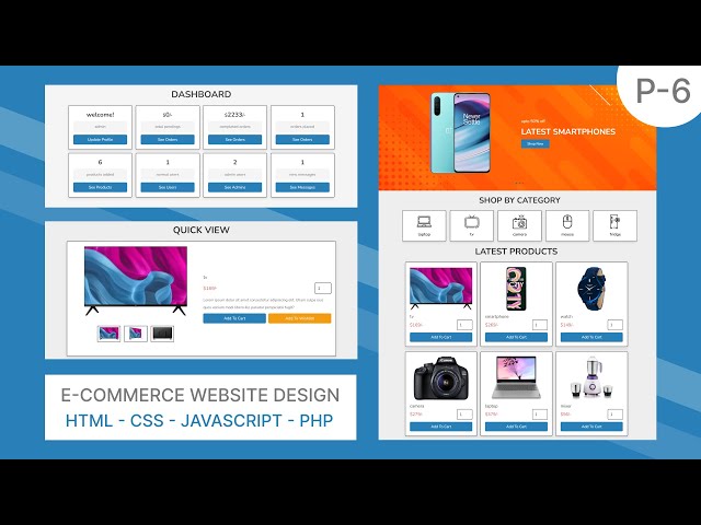 Complete Responsive E-Commerce Website HTML - CSS - JavaScript - PHP PDO | Home Page