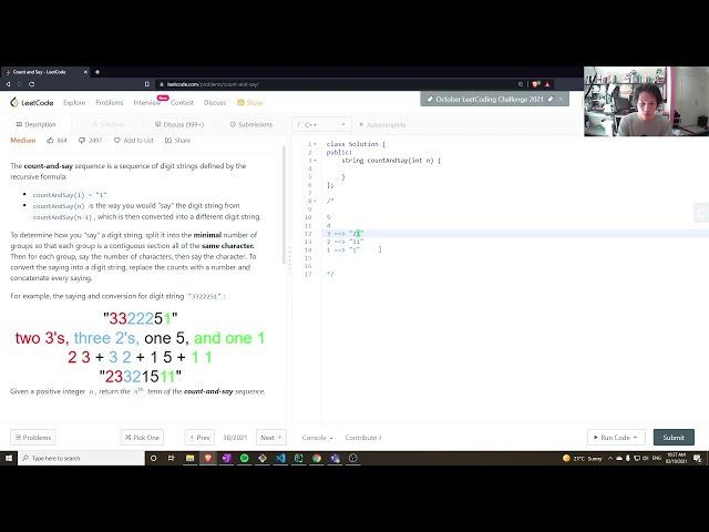 38.  Count and Say - Daily Leetcode (Day 26)