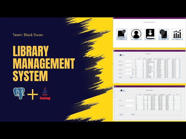 Library Management System Project | Java Swing + PG Admin
