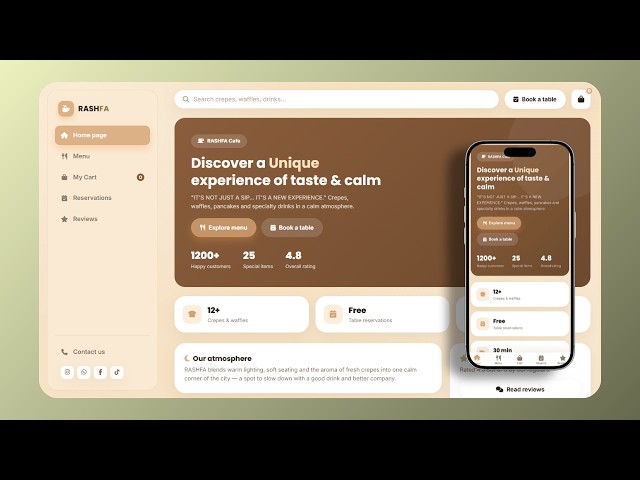 I Built a Developer Rashfa Caffe Website – Front-End + Source Code! 🚀#design  #frontend