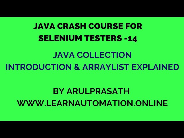 Java Crash course | 14 | Collection Intro | Array list Explained | Tamil |