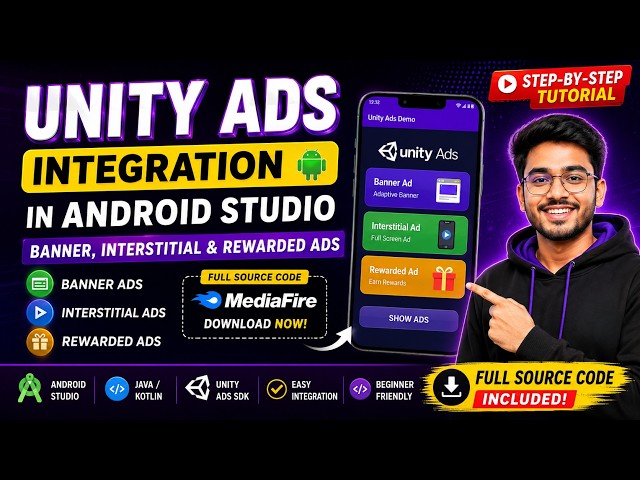 Unity Ads Integration in Android Studio | Full Source Code (Banner, Interstitial & Rewarded Ads)