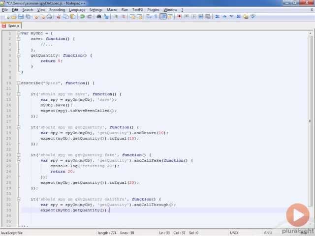 Testing your JavaScript with Jasmine spies