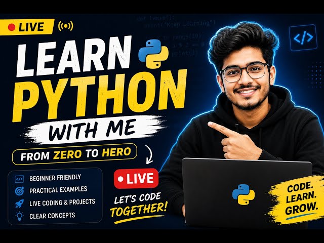 🔴 LIVE | Learn Python With Me 🚀 | Beginner to Advanced Python Coding | CreamClips