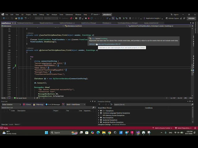 Connect database