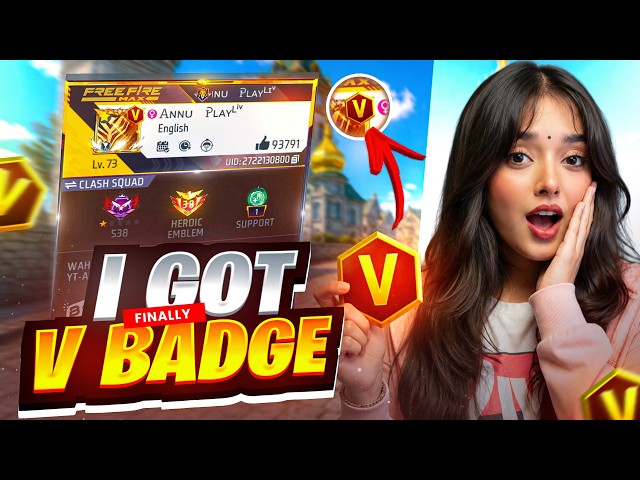 FINALLY GOT V BADGE 😭 #vbadge #freefireindia