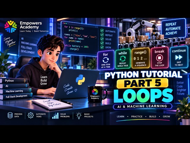 Python Tutorial for Beginners | Part 5 - Loops | AI & Machine Learning