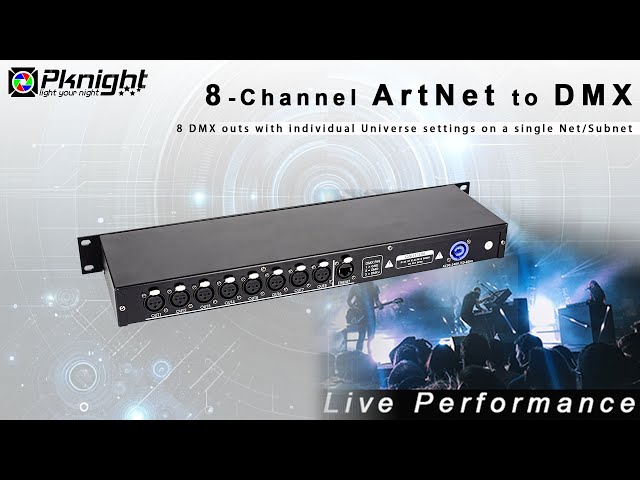 Overview of 8-channel Artnet node network controller