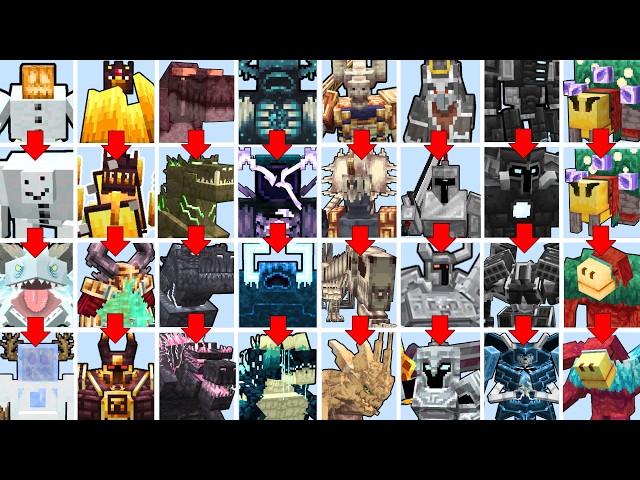 MINECRAFT MOST POWERFUL BOSSES TOURNAMENT BUT THE BOSS UPGRADES | Minecraft Mob Battle