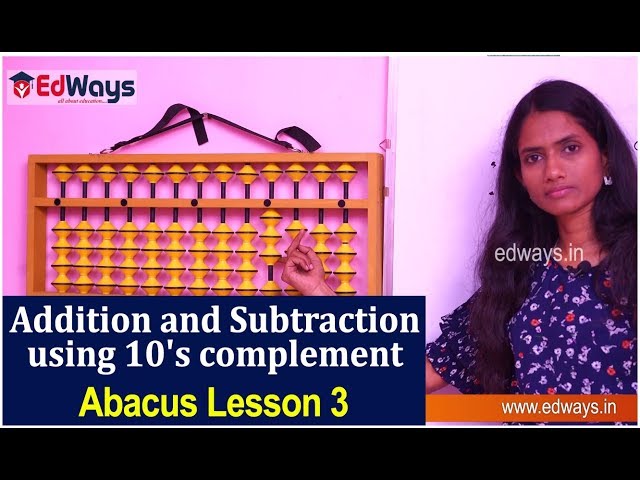 Addition and Subtraction using 10's complement | Abacus Lesson 3 | Edways.in