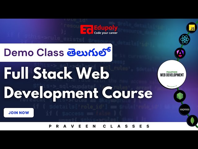 Full Stack Web Development Course  Demo Class