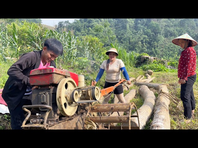 Helping Villagers Transport Farm Machinery and Loading Massive Timber Alone