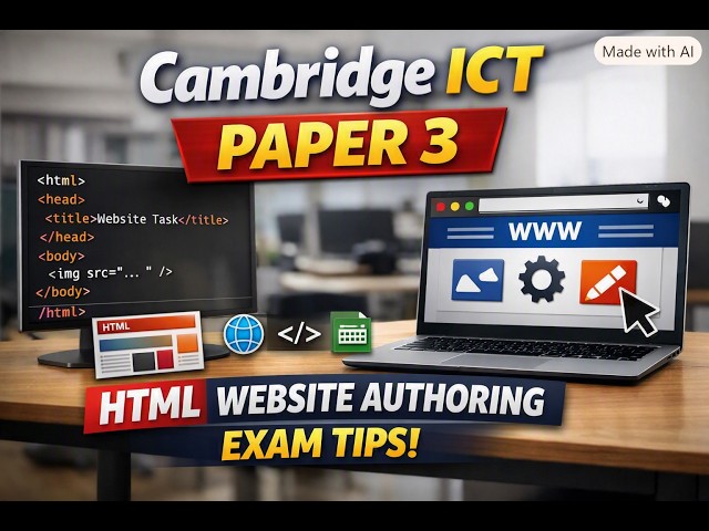 HTML Website Authoring | Cambridge ICT 0417/32 | Paper 3 | May/June 2026 | Full Walkthrough