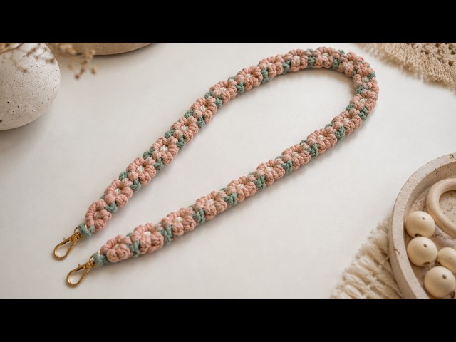 DIY Macrame Daisy Lanyard 🌼 | Phone Strap, Camera Strap & Bag Strap