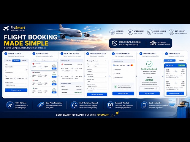 Complete Flight & Hotel Booking Website | Search, Booking & Payment Demo
