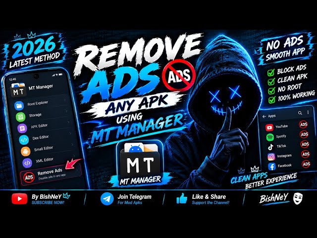 Remove Ads From Any APK Using MT Manager | 2026 Latest Method💀🔥